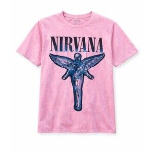 NWOT Nirvana Pink Angel Graphic T-Shirt Men’s S Mineral Wash Band Tee